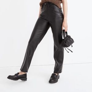 NWT Madewell Faux Leather Perfect Vintage Straight Jean